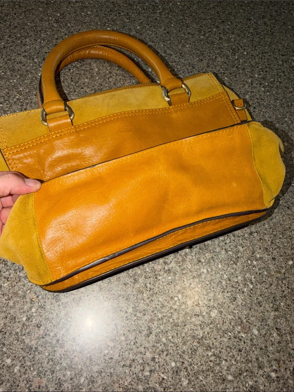 Marks & Spencer Mustard Yellow Leather Top-Handle Satchel